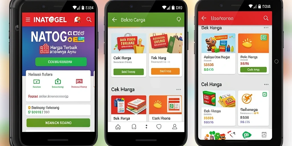 Tampilan antarmuka aplikasi Cek Harga INATOGEL yang user-friendly.