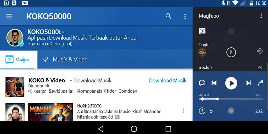 Antarmuka KOKO5000 yang sederhana dan fungsional untuk Download Musik.