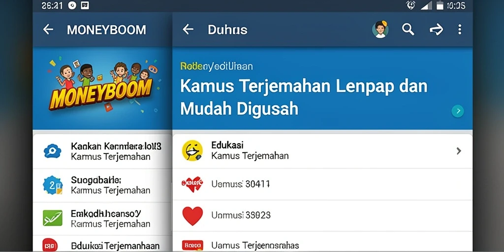 Antarmuka MONEYBOOM yang intuitif dan fungsional.