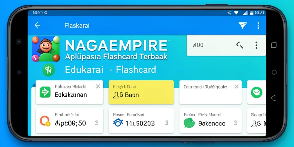 Tampilan antarmuka NAGAEMPIRE dengan fitur flashcard yang interaktif.