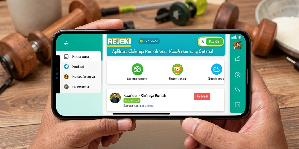 Antarmuka REJEKI menunjukkan berbagai latihan untuk Olahraga Rumah.