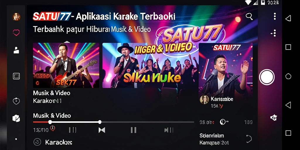 Antarmuka SATU77 yang menarik untuk aplikasi Karaoke.
