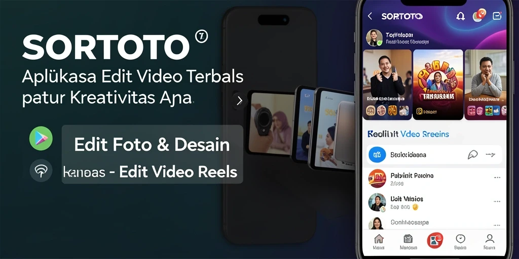 Antarmuka SORTOTO menampilkan banyak fitur Edit Video Reels.