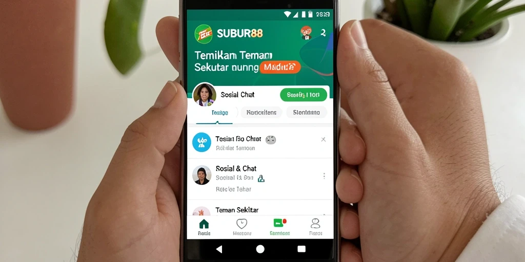 Tampilan antarmuka SUBUR88 menunjukkan fitur Teman Sekitar yang menarik.