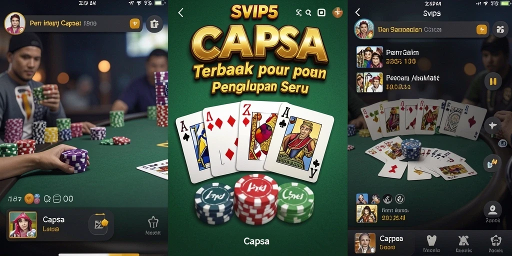 Antarmuka permainan Capsa yang menarik dan interaktif.